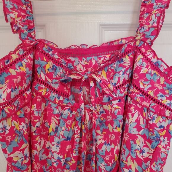 BOG Collective Hot Pink Floral Tank Size M - Picture 4 of 8